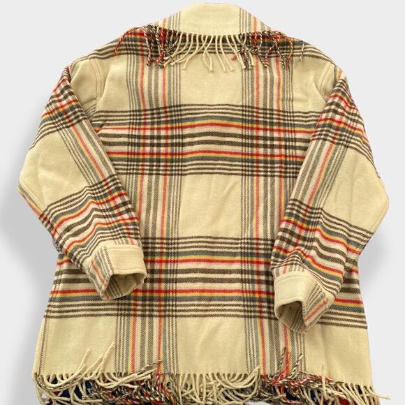 Polo Ralph Lauren Plaid Fringe-Trim Womens Shirt Jacket size Medium New - Picture 7 of 9